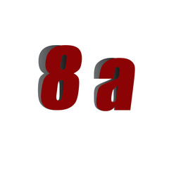 8a logo initial red and shadow