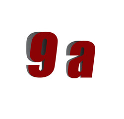 9a logo initial red and shadow
