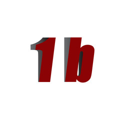 1b logo initial red and shadow