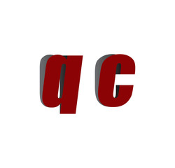 qc logo initial red and shadow