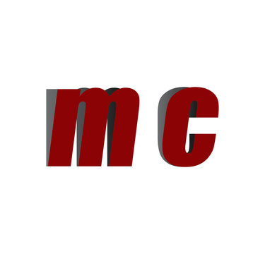 mc logo initial red and shadow
