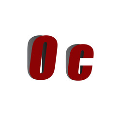 0c logo initial red and shadow