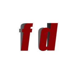 fd logo initial red and shadow