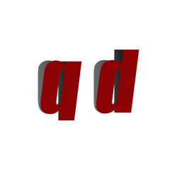 qd logo initial red and shadow