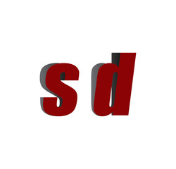 sd logo initial red and shadow