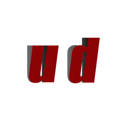 ud logo initial red and shadow