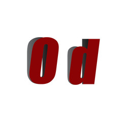 0d logo initial red and shadow