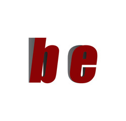 be logo initial red and shadow