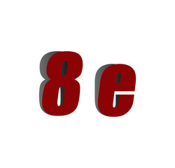 8e logo initial red and shadow