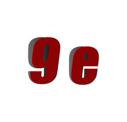 9e logo initial red and shadow
