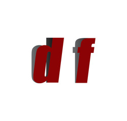 df logo initial red and shadow