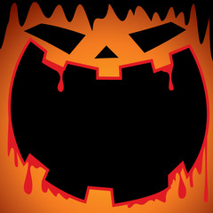 Illustration vector mouth of scary pumpkin with blood drop for halloween holiday.Blank for your text or message.