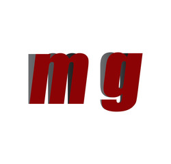 mg logo initial red and shadow