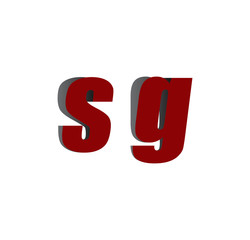 sg logo initial red and shadow