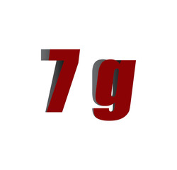 7g logo initial red and shadow