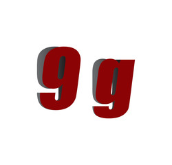 9g logo initial red and shadow