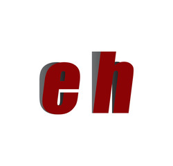 eh logo initial red and shadow