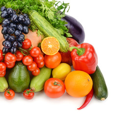 fruit and vegetable isolated on white background