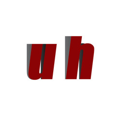 uh logo initial red and shadow