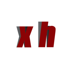 xh logo initial red and shadow