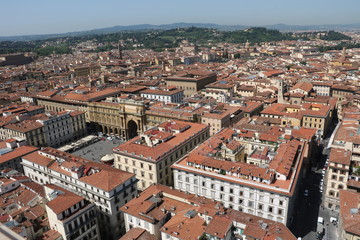 Fototapeta na wymiar View to Piazza della Republica in Florence, Tuscany Italy
