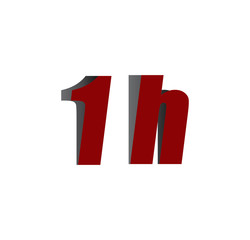 1h logo initial red and shadow
