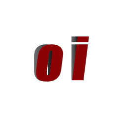 oi logo initial red and shadow