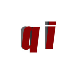 Obraz premium qi logo initial red and shadow