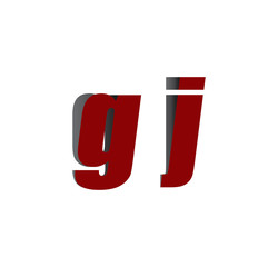 gj logo initial red and shadow
