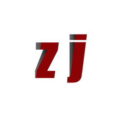 zj logo initial red and shadow