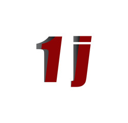 1j logo initial red and shadow