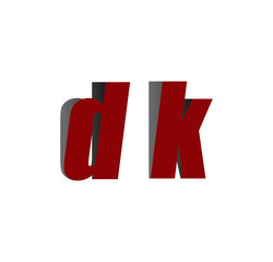 dk logo initial red and shadow