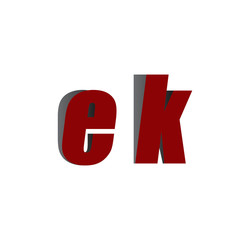 ek logo initial red and shadow