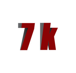 Fototapeta premium 7k logo initial red and shadow