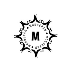 monogram vector in frame