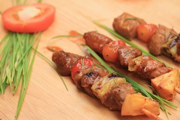 Bar-B-Q or BBQ grill of meat