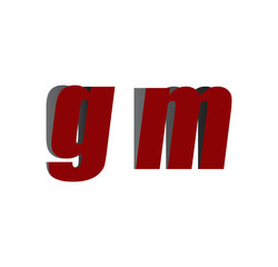gm logo initial red and shadow