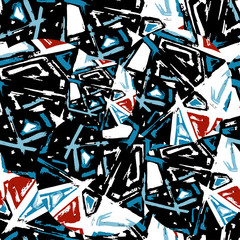 grunge colored graffiti seamless pattern vector illustration