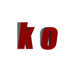 ko logo initial red and shadow