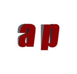 ap logo initial red and shadow