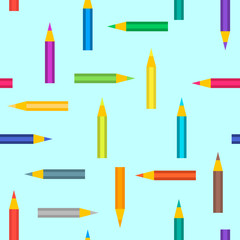 Seamless pattern with pencils, wallpaper, background