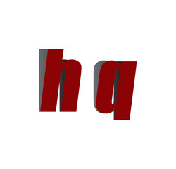 Obraz premium hq logo initial red and shadow