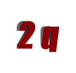 2q logo initial red and shadow