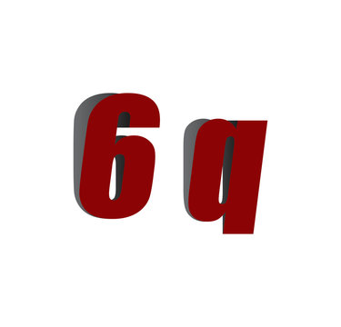 6q logo initial red and shadow