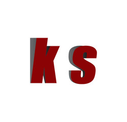 ks logo initial red and shadow