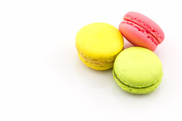 Sweet and colourful french macaroons or macaron.
