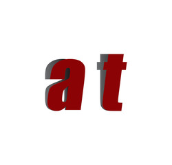 at logo initial red and shadow