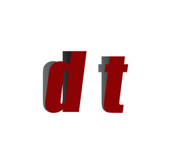 Obraz premium dt logo initial red and shadow