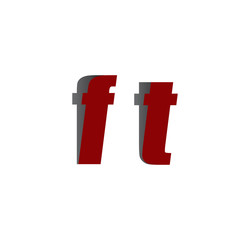 Obraz premium ft logo initial red and shadow