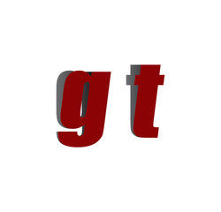 gt logo initial red and shadow